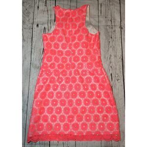 LILLY PULITZER Pearl Dress in Fiesta Pink Pinwheel Organza #51982 Size 2